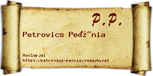 Petrovics Peónia névjegykártya